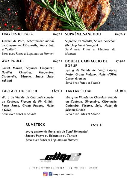 Viandes produits frais de saison Ellip6 restaurant pierrelatte drome