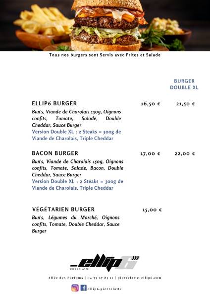 Burgers maison Ellip6 restaurant pierrelatte drome